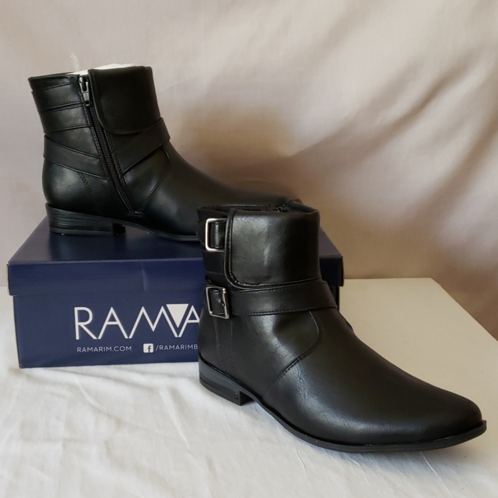 New Ramarim Black Leather Buckle Boot